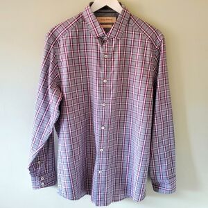 NWOT Tommy Bahama L Island Modern Fit Plaid Diamond Prep Button Down Dress Shirt